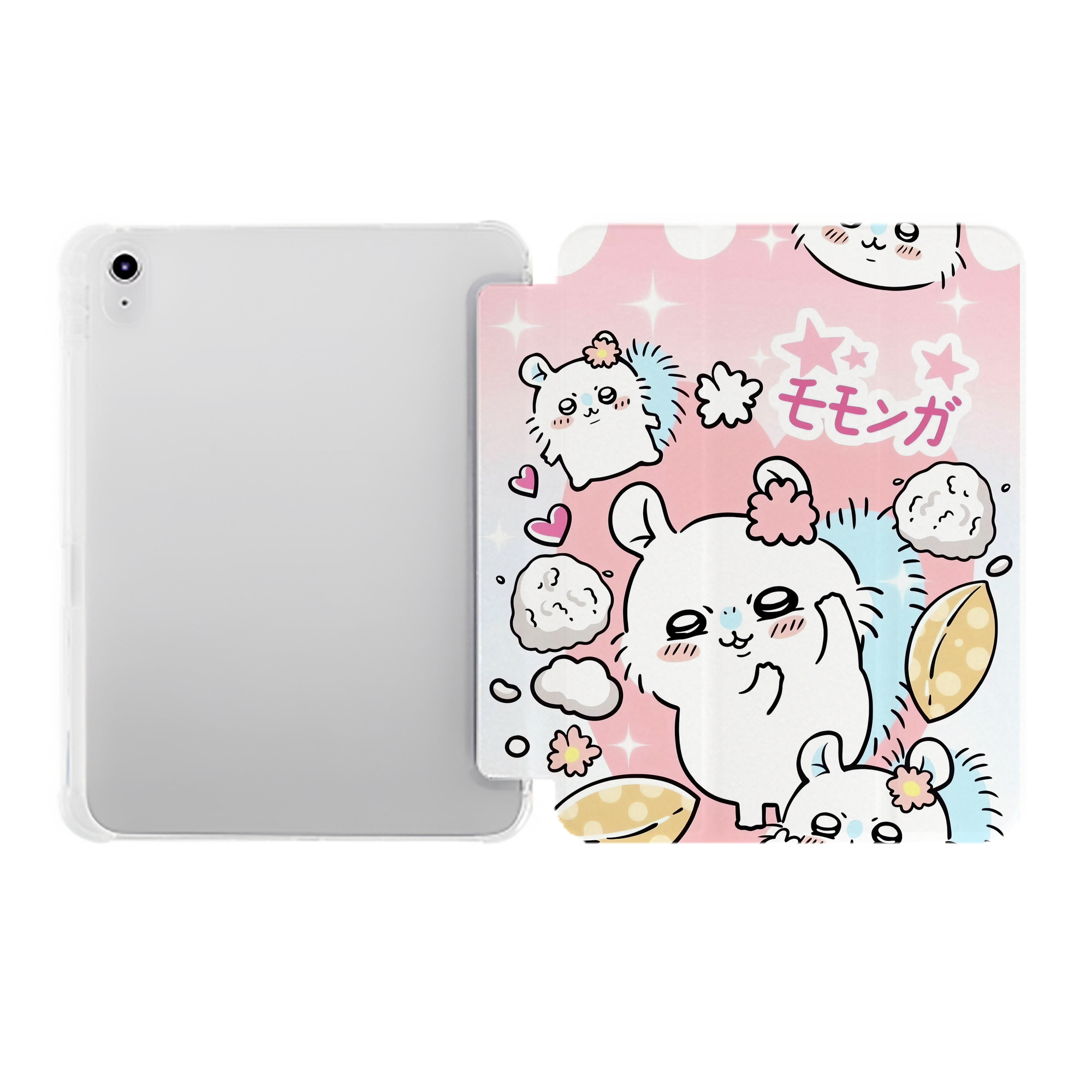 （画像用） ちいかわ Chii-kawa IPad ケース ペン収納付き 三つ折りスタンド PUレザー×シリコン 対応機種9.5/10.5/10.9インチ